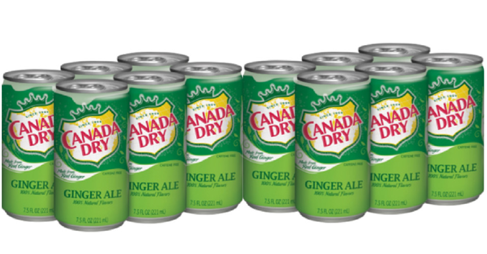 Canada Dry Ginger Ale Mini Soda Cans 7.5 Fl Oz / 12 Pack