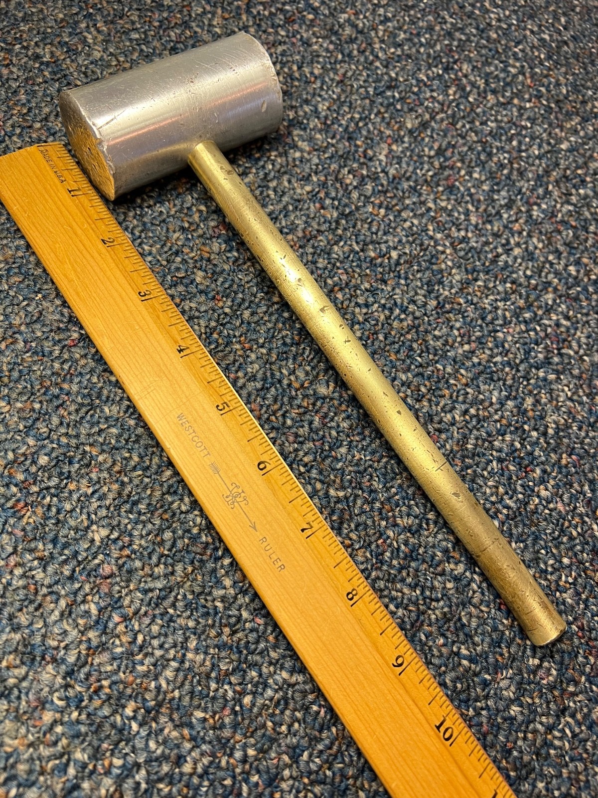 Vintage homemade aluminum hammer, 12 oz., unique
