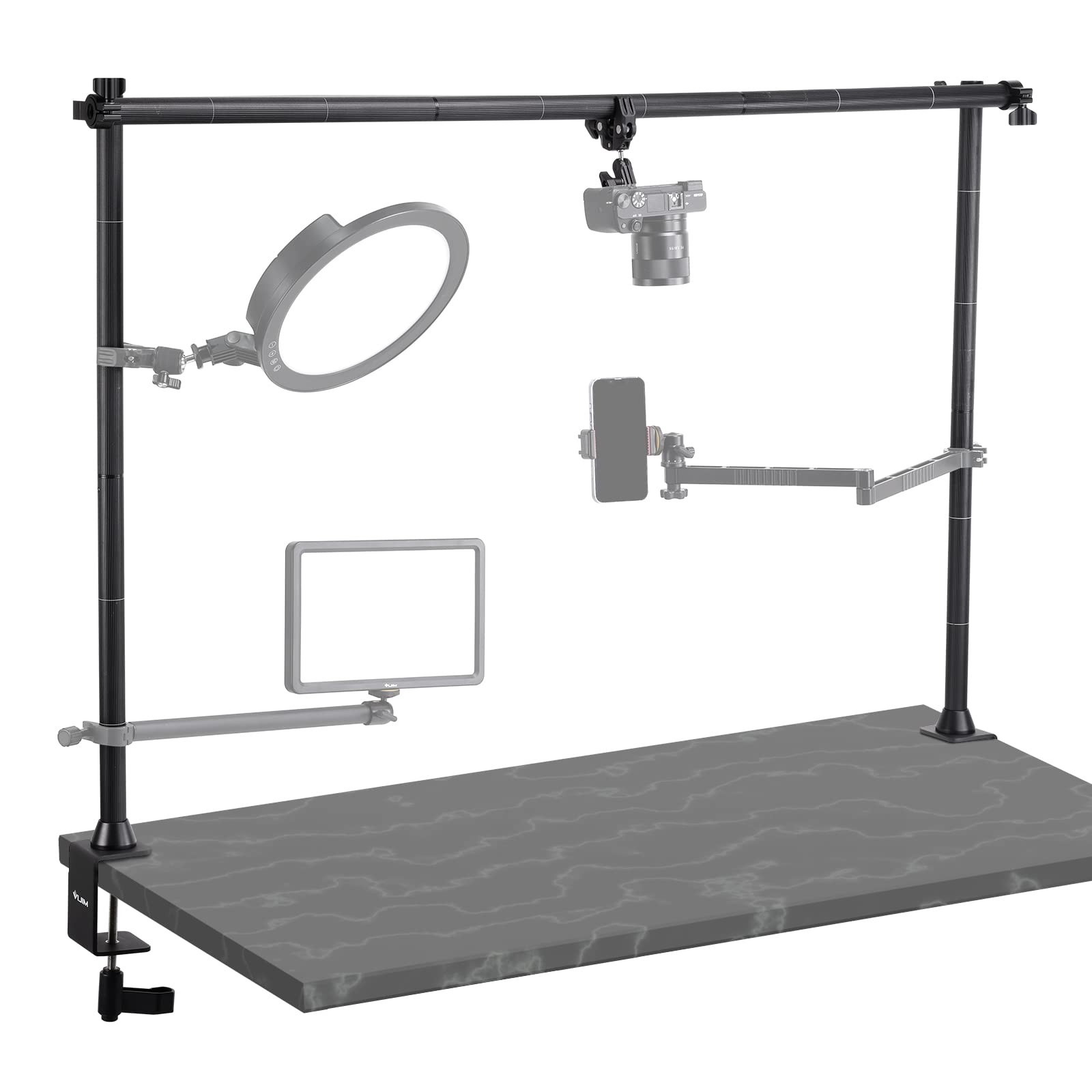 JUSMO LS15 Pro Aluminum Overhead Desk Mount for Streaming, Studio, 22lb