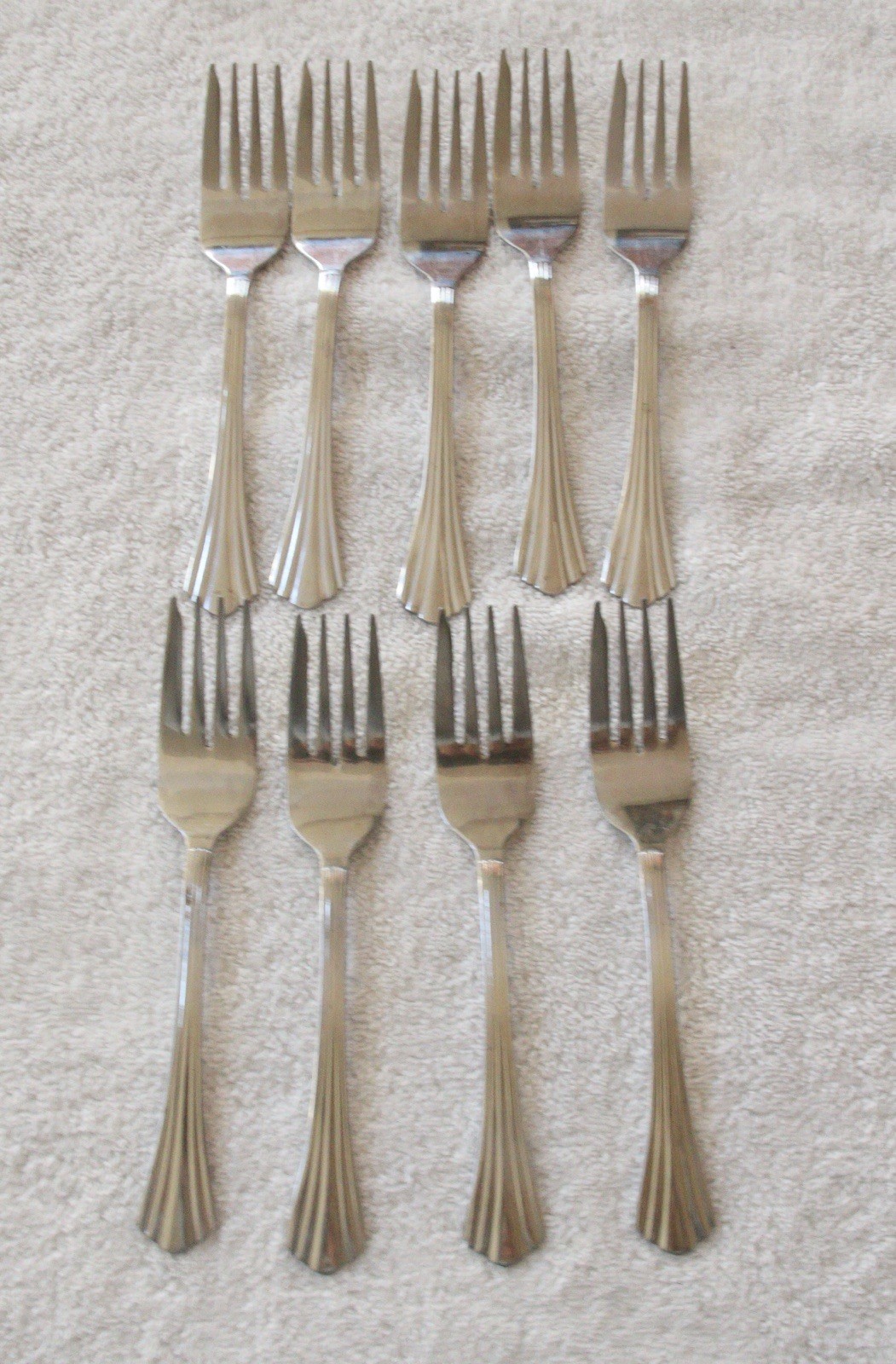 International Silver Symmetry Freemont Salad Forks Set of 9 Stainless China