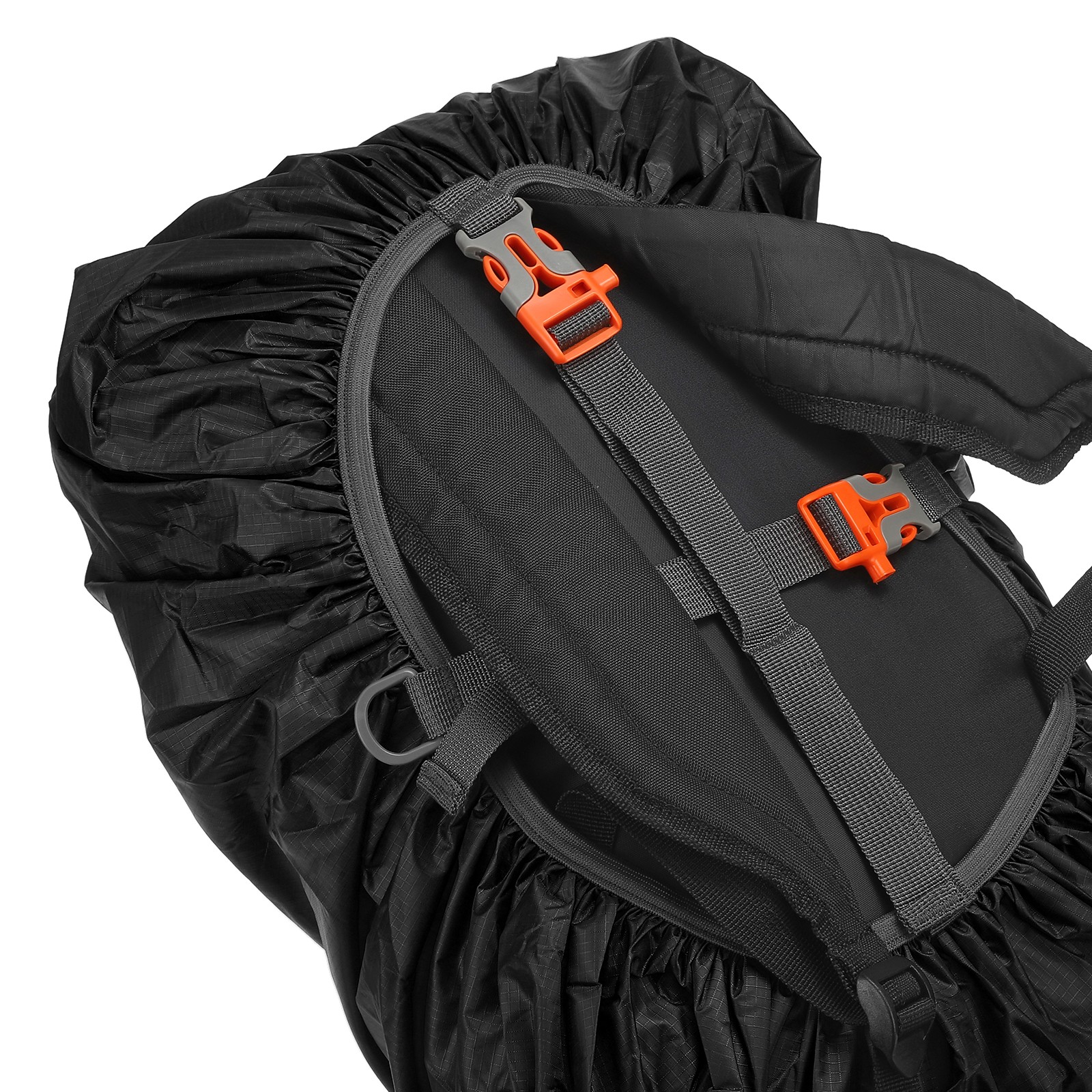 30-40L Backpack Rain Cover with Drawstring Bag, M, Black Checkered