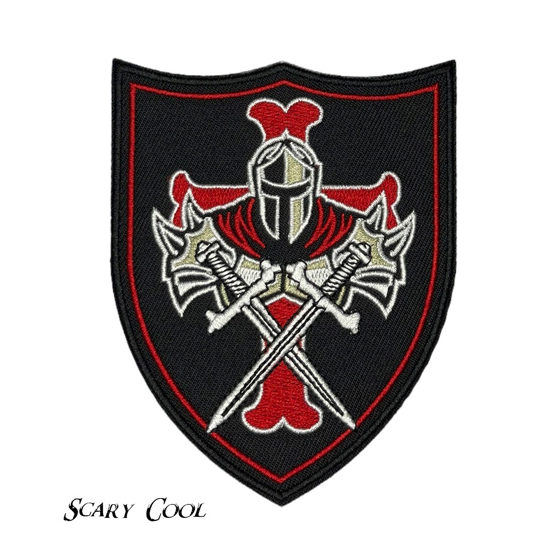 New Knight Templar Sword Shield Cross Embroidered Biker Iron On Patch