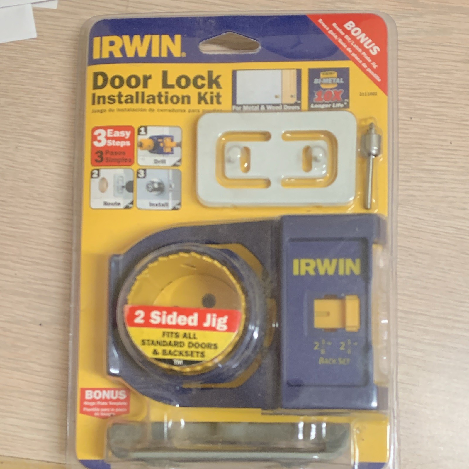 IRWIN Door Lock Installation Kit Jig Template for Standard Doors & Backsets