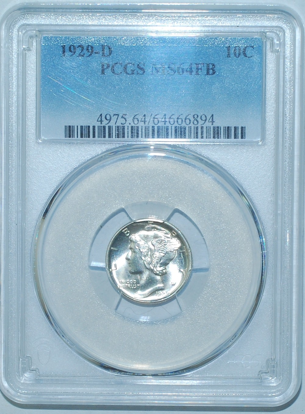 1929 D PCGS MS64FB Full Bands Mercury Dime