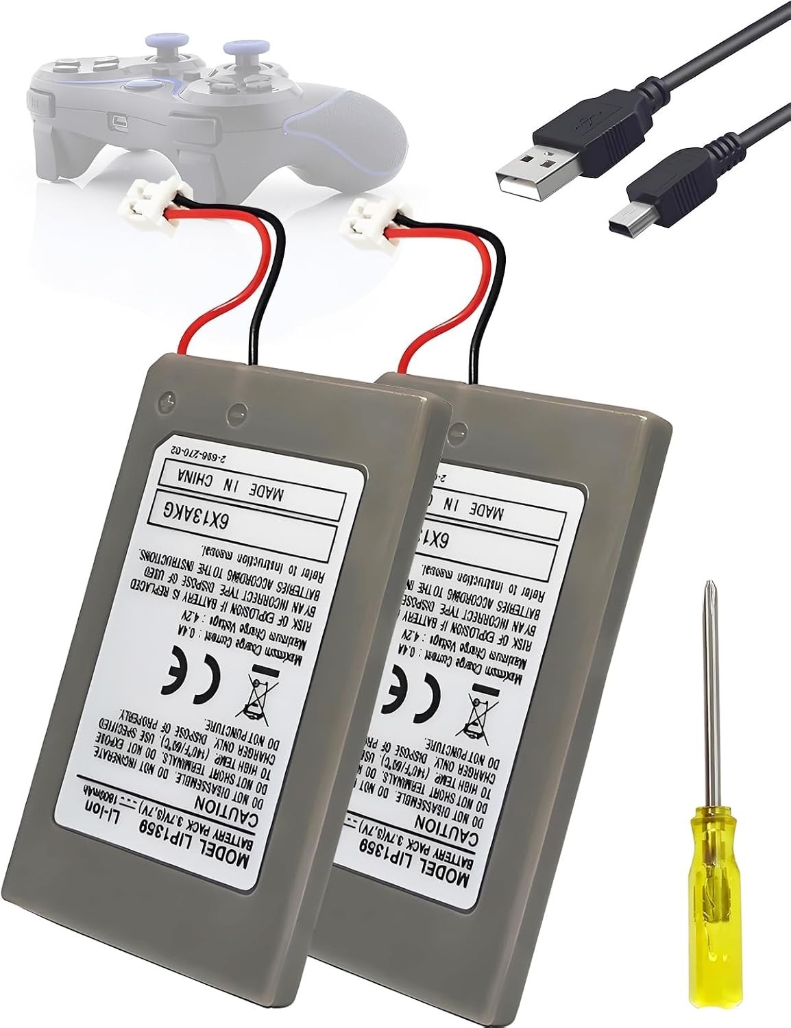LIP1359 PS3 Controller Battery Replacement: 2 Pack Battery Upgrade for Sony D ✅