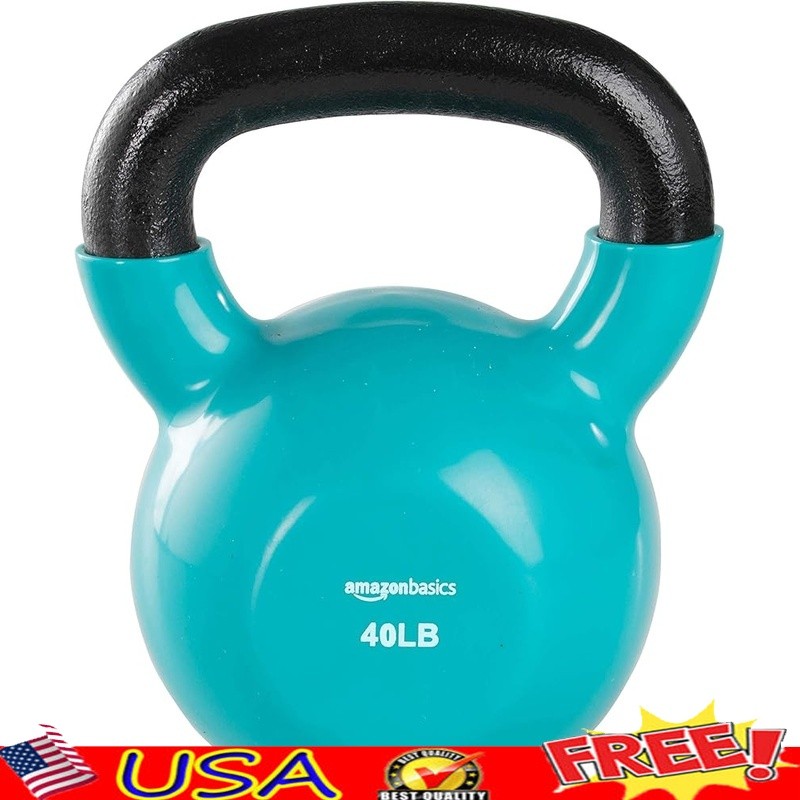 40 lb Kettlebell Cast Iron Weight Strength Training Exercise Fitness Training US