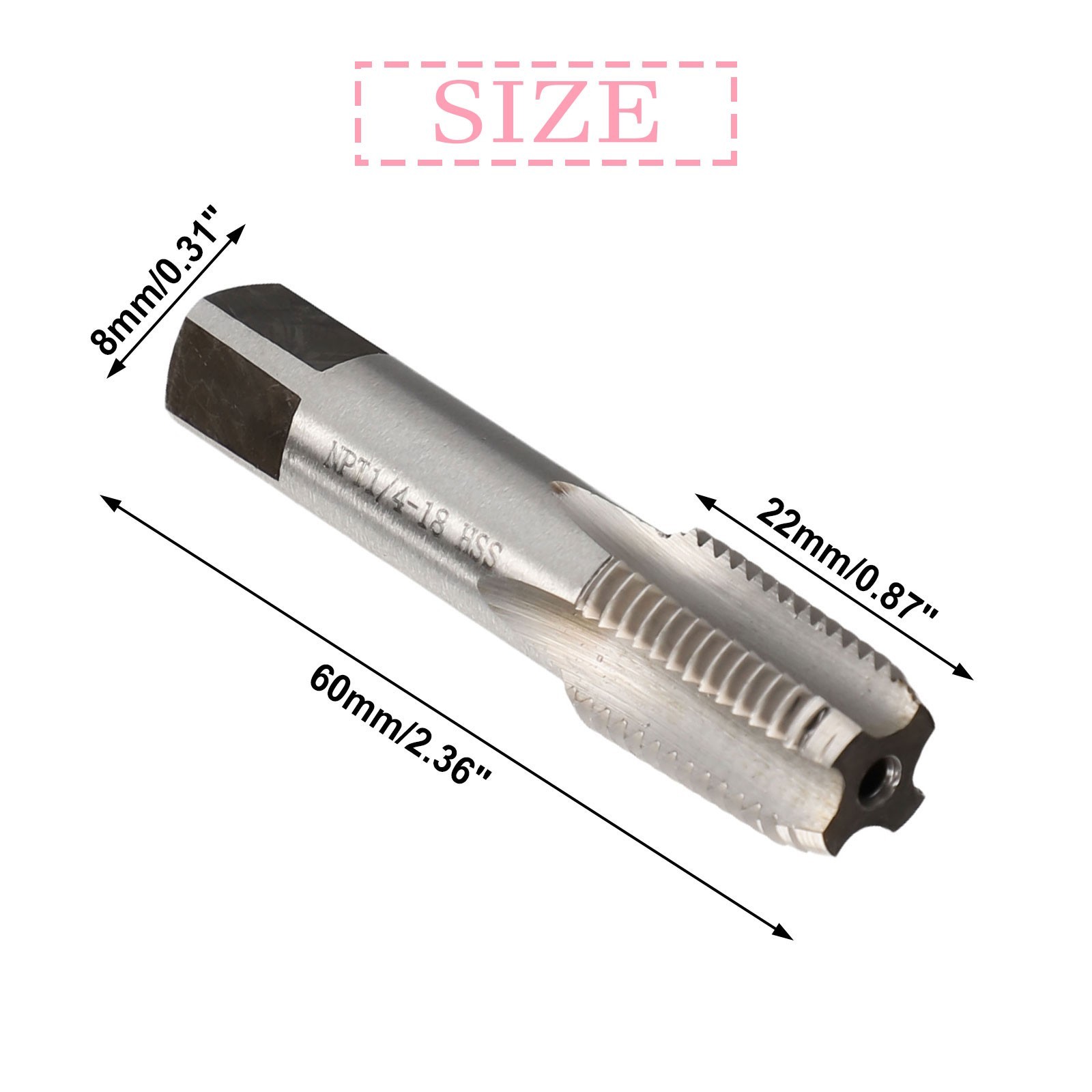 Taper Pipe Threaded Tap Parts Pipe Tap Repair Replacement Cutting Silver