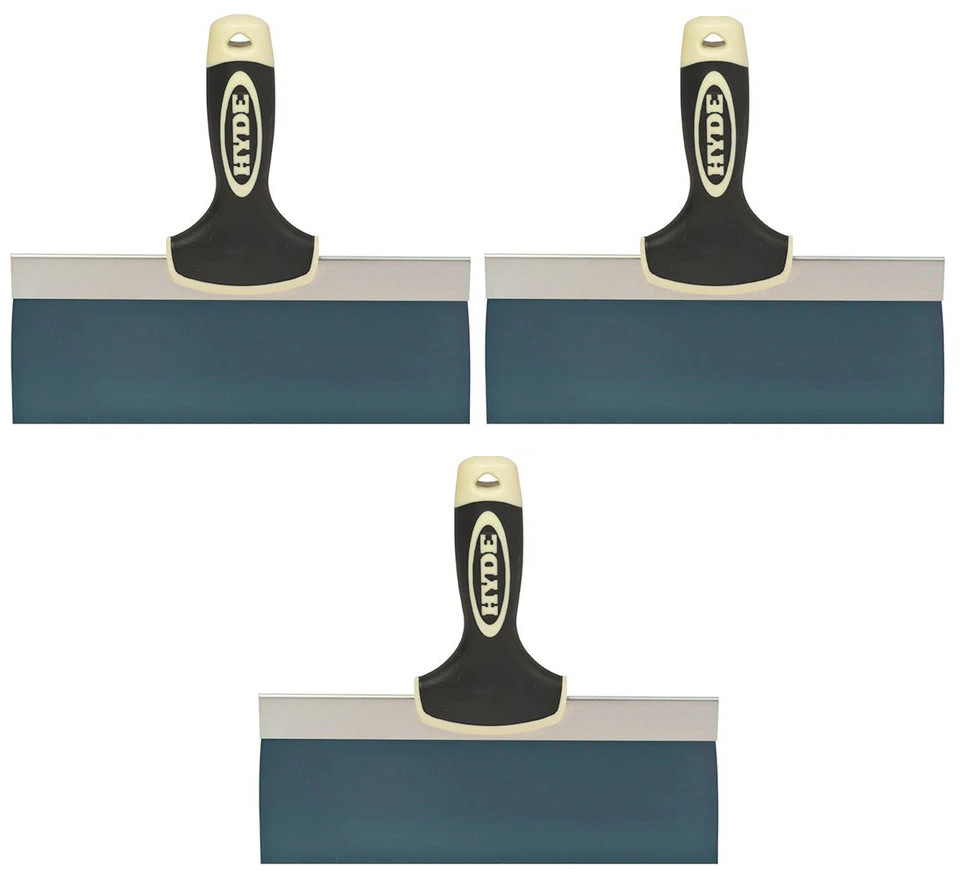 LOT OF 3 - Hyde 09263 Flexible 10” Professional Drywall Taping Knife Blue Steel