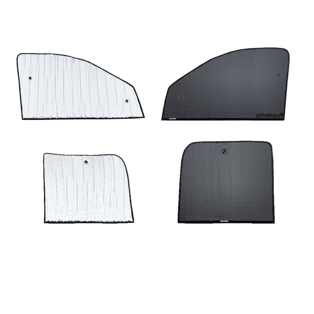 Fit For RAM 1500 Quad Cab 09-18 Side Window Black Silver Privacy Sunshade 4pcs