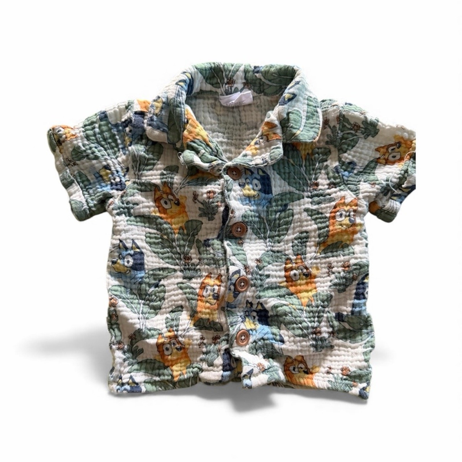 Adorable Kids Bluey Print Button Down Shirt