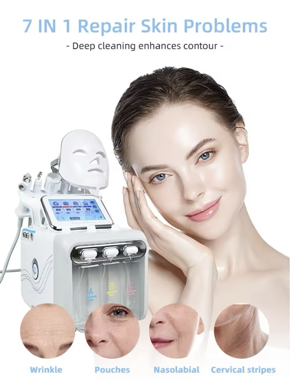 Facial Machine Salon Grade Aesthetics Skin Care 7 In 1 Beauty Equipment At Home