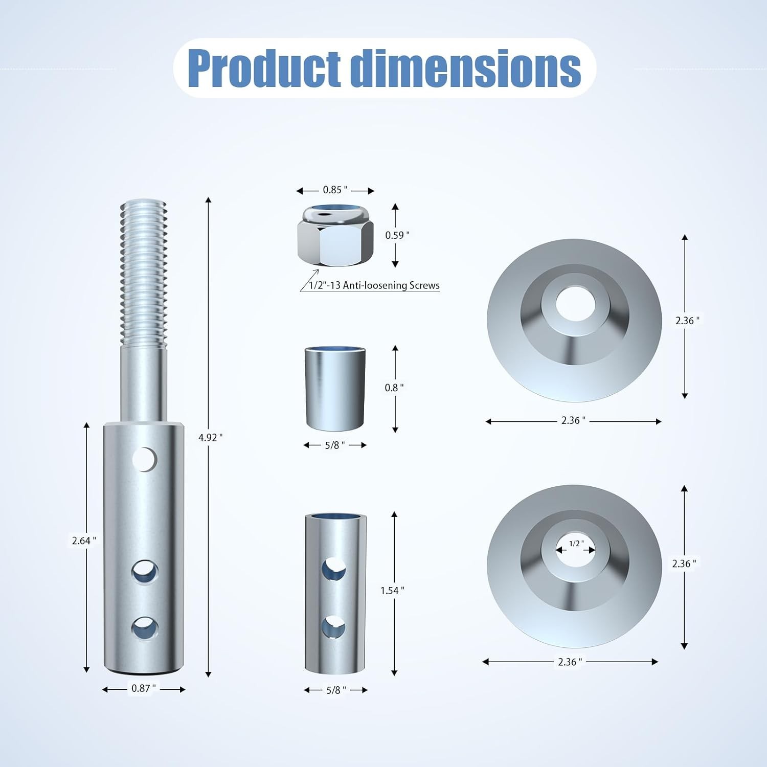 Neeki Bench Grinder Motor Shaft Extension for Polishing, 1/2" and 5/8" Motor ...