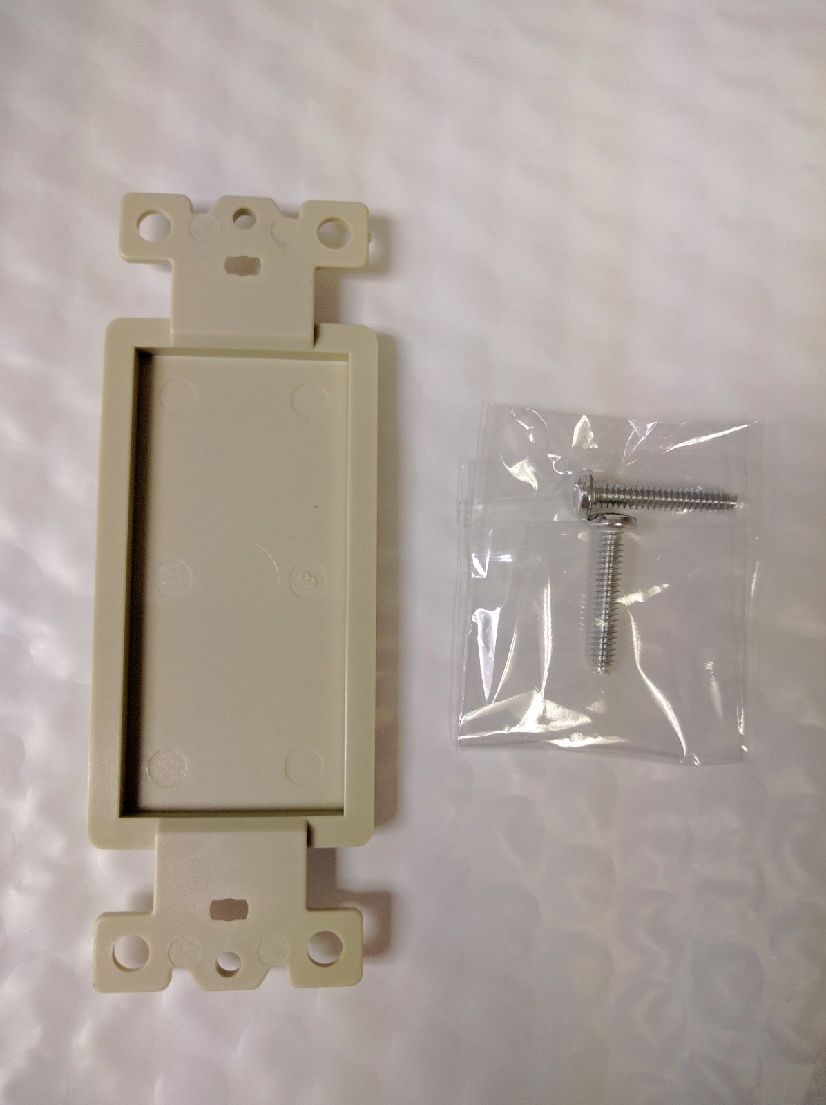 1-Gang BLANK Ivory Decorator Insert for Decora Wall Plate Dead Front