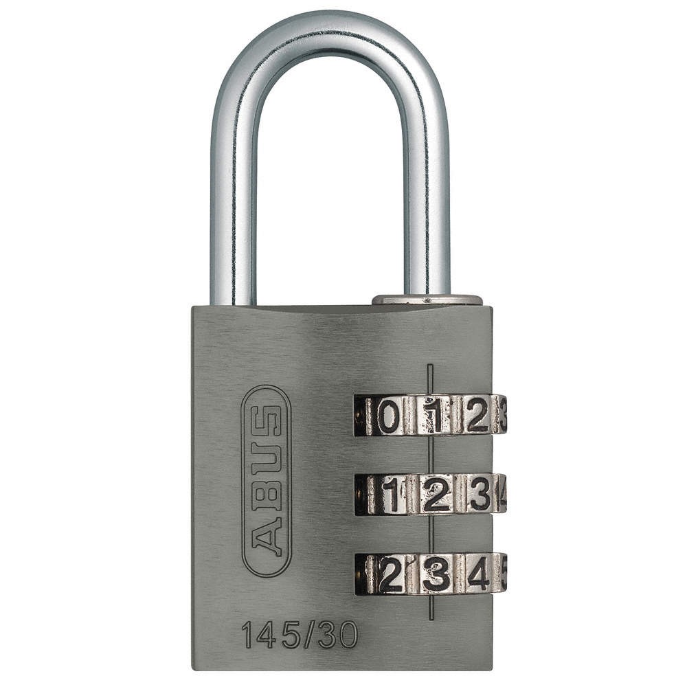 ABUS 145/30 Black Combination Padlock,1 3/8in,Rectgle,Blck 5JKT4