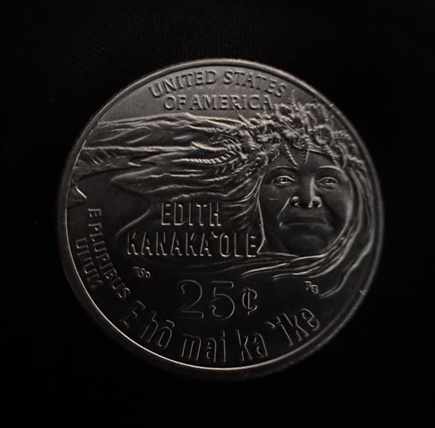 2023 D Edith Kanakaole Quarter With Error “IN COD WE TRUST” With Flower Error
