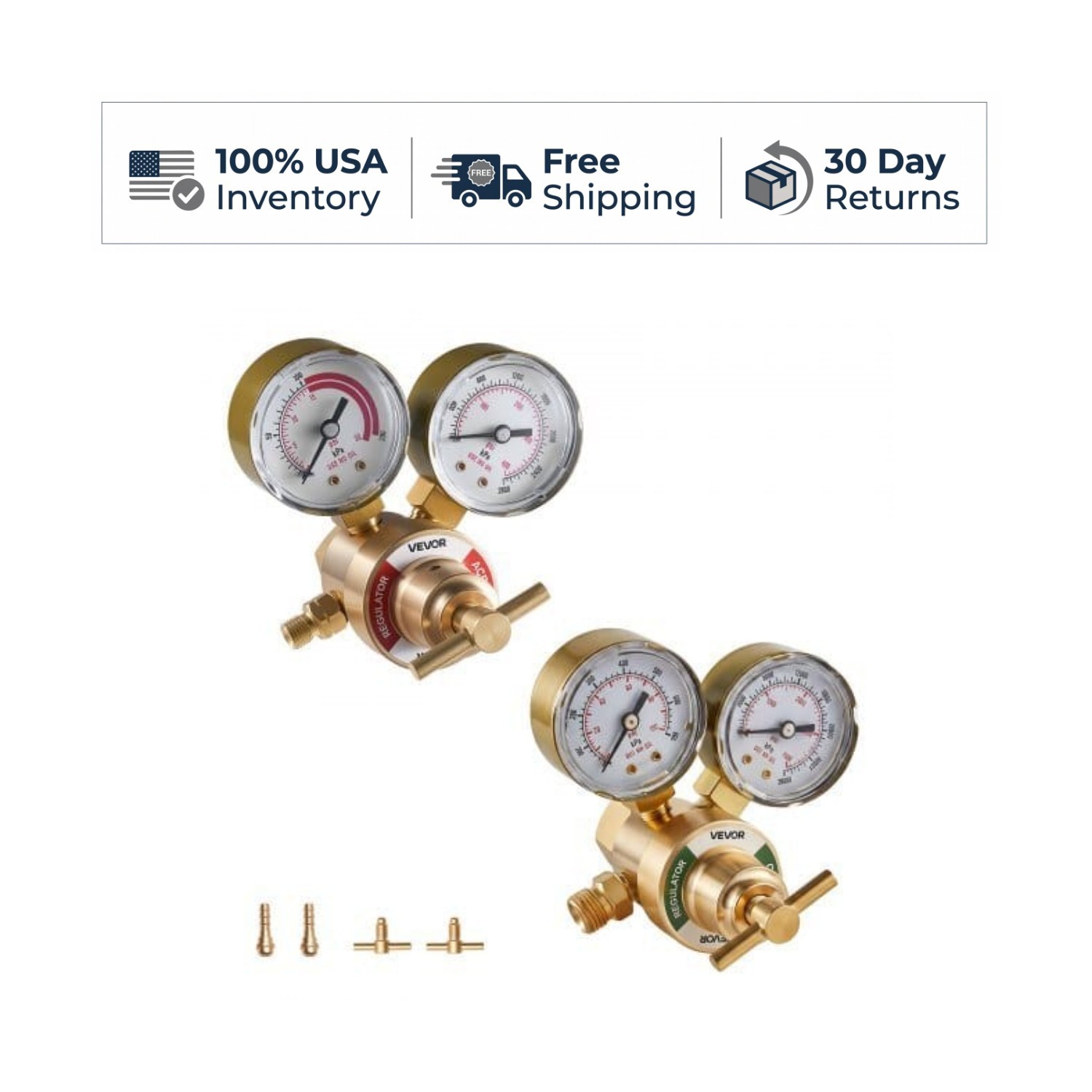 VEVOR Oxygen Acetylene Regulator Set Welding Gas Gauges 4000PSI 400PSI CGA-540
