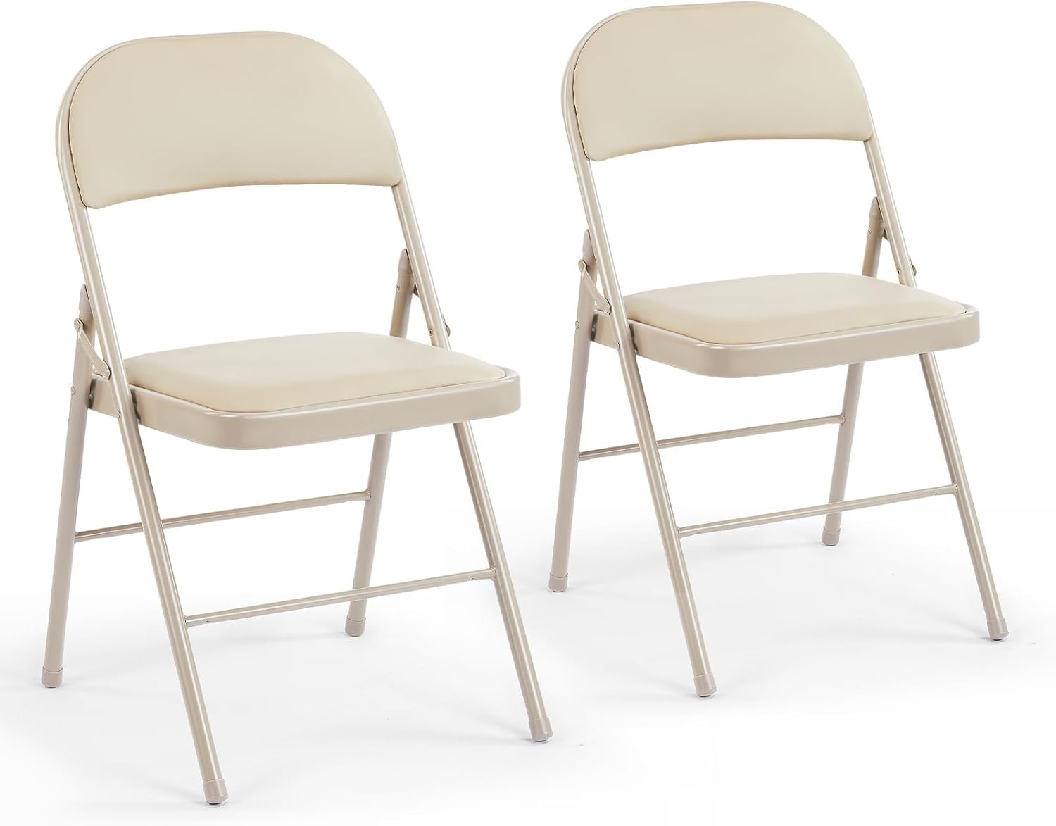 2 Pack Leather Padded Folding Chair Indoor Outdoor Portable Stackable Commercial