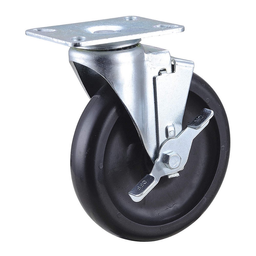 GRAINGER APPROVED 33H641 Plate Caster,Swivel,Polyolefin,7 5/16"H 33H641