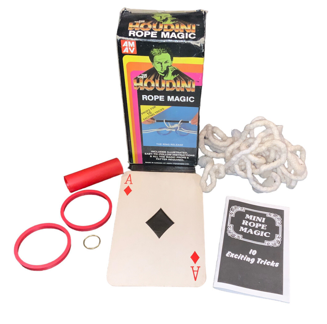 The Great Houdini Rope Magic Magic Kit Set Vintage 1987 (MISSING PIECES)