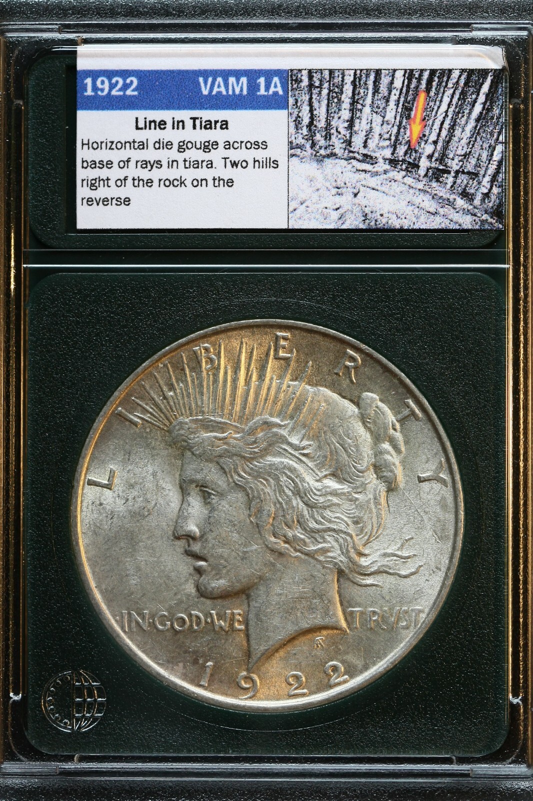 1922-P Peace Dollar VSS VAM 1A Line in Tiara AU/BU (Top 100) (Lot #19-1)