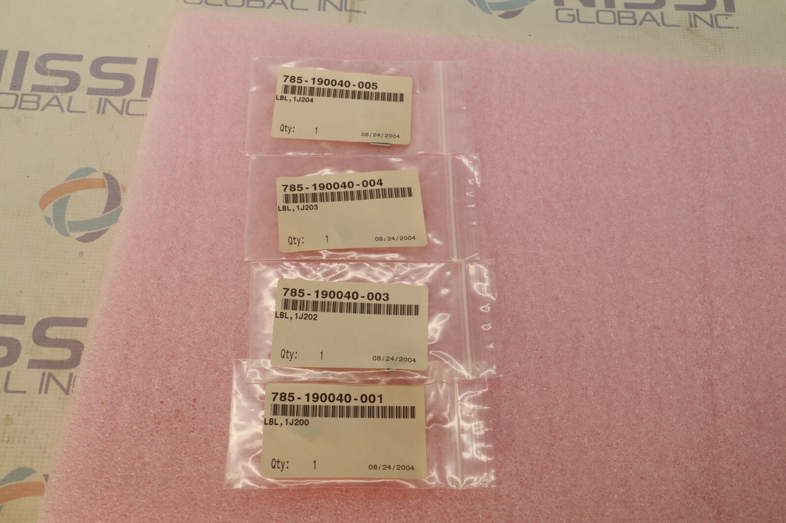 4 PCS LAM RESEARCH  785-190040-004 LBL, 1J200,202, 203 & 204