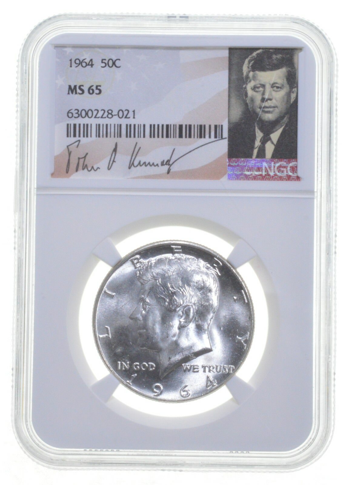 1964 Kennedy Half Dollar MS65 NGC Signature Label