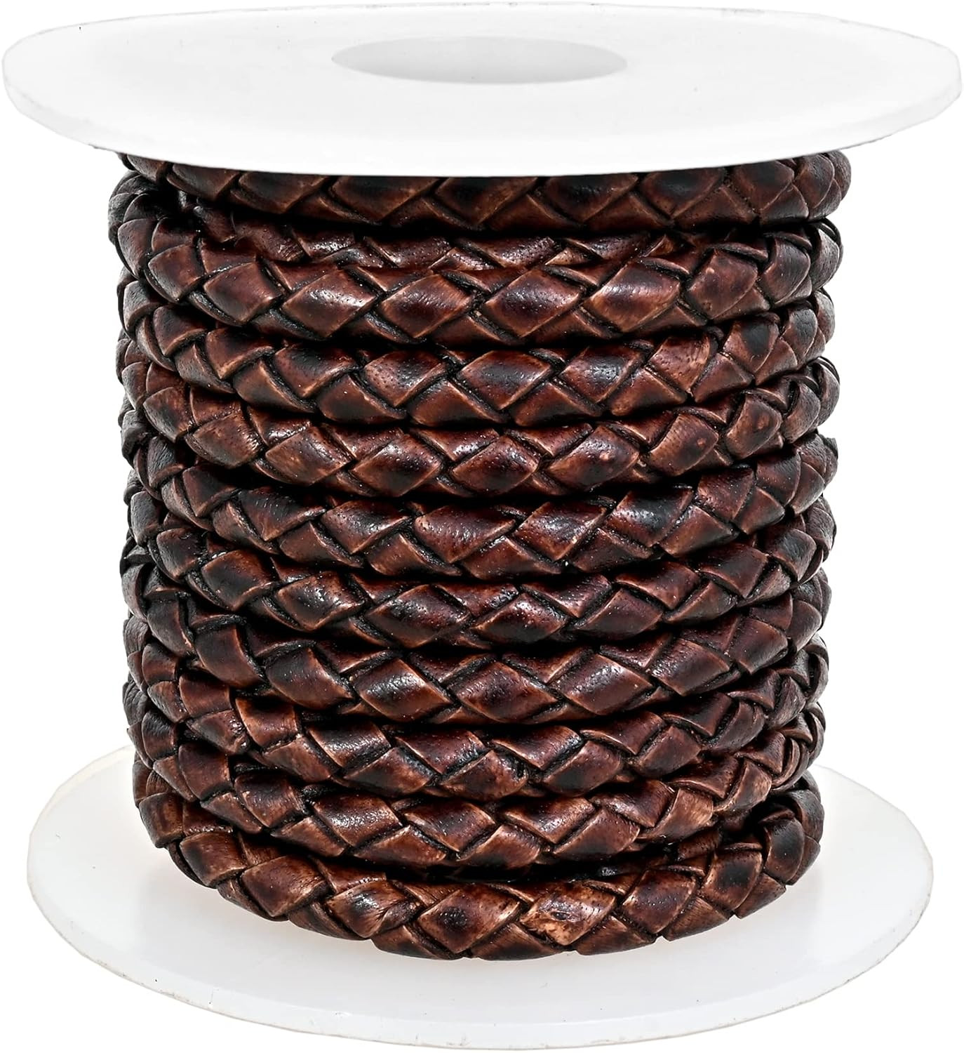 GENIQUE Real/Genuine round Braided Leather Cord String Rope Folded, Leather Rope