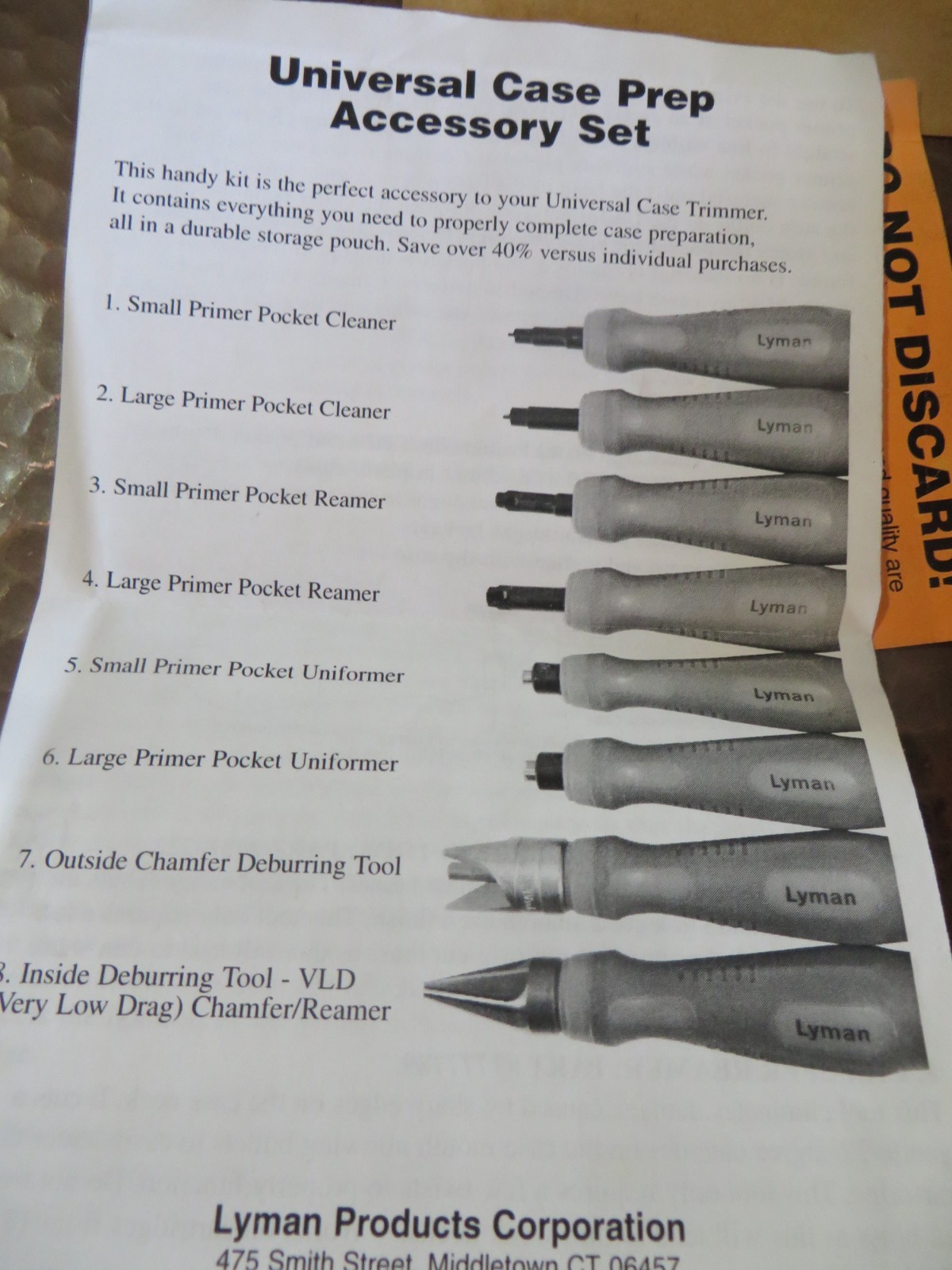 Lyman 7810212 Universal Case Prep Accessory Tool Set Multi-Caliber