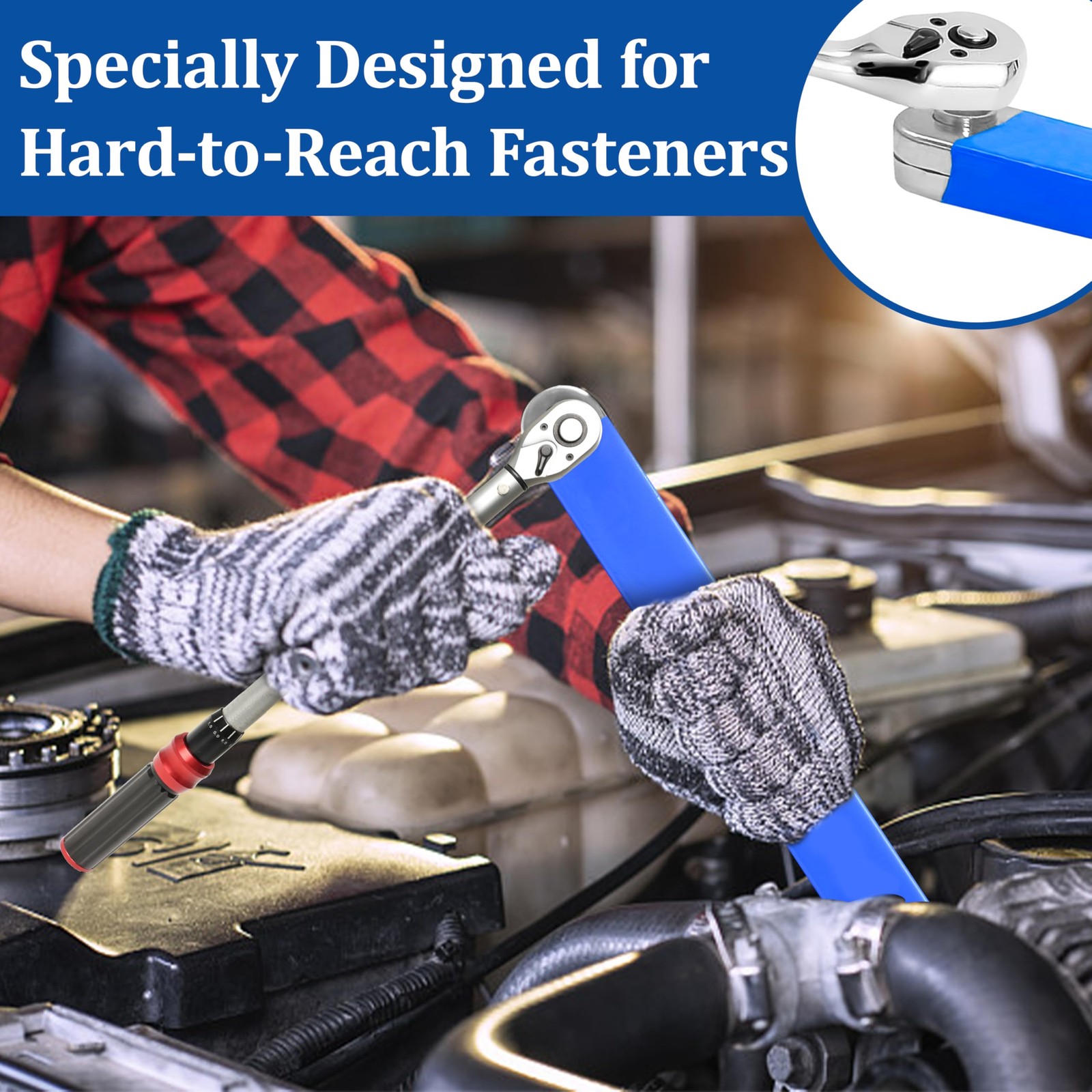 Impact Ready Offset Extension Wrench Set - Includes 1/4", 3/8", 1/2" Adapters...