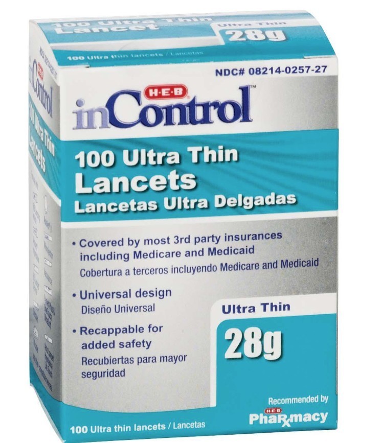 H‑E‑B InControl Ultra Thin Lancets - 28 Gauge