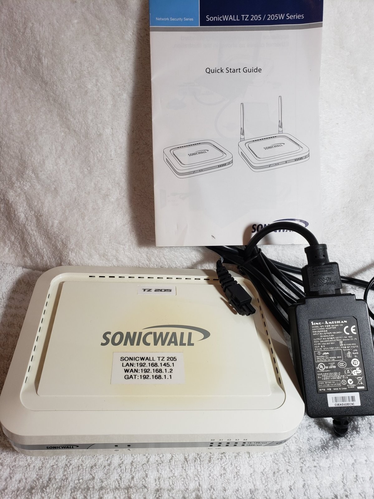 Sonicwall TZ 205 - APL22-09D Network Firewall VPN Security Appliance w/adapter