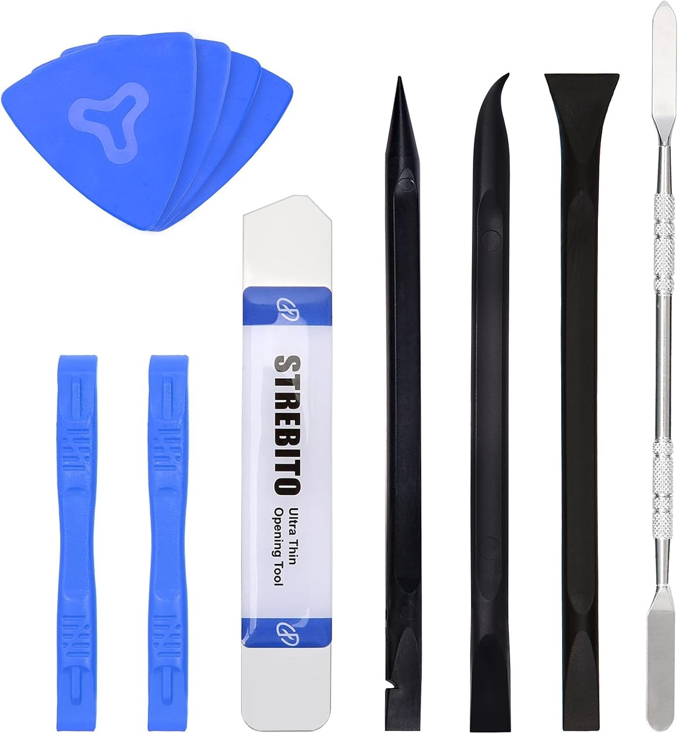 Electronics Pry Tool Kit 11-Piece Plastic Metal Opening Tools for Phone Lapto...