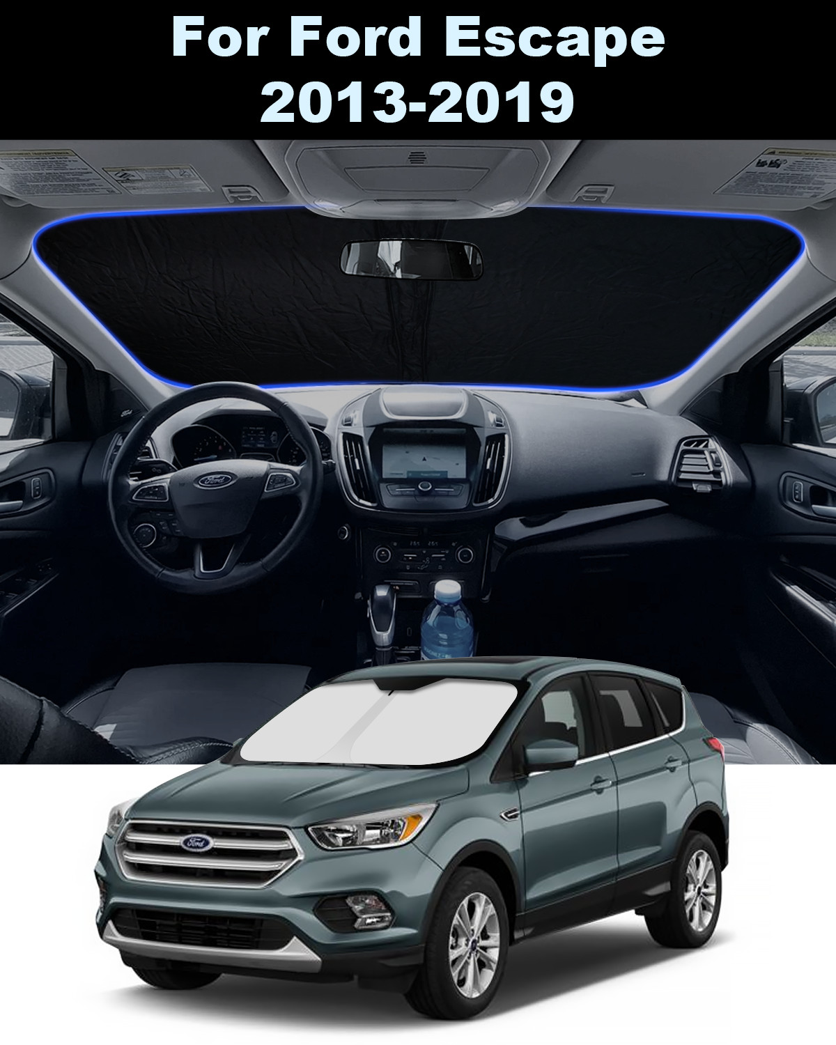 For 2013-2019 Ford Escape Foldable Windshield Sun Shade UV Block Shield Cover