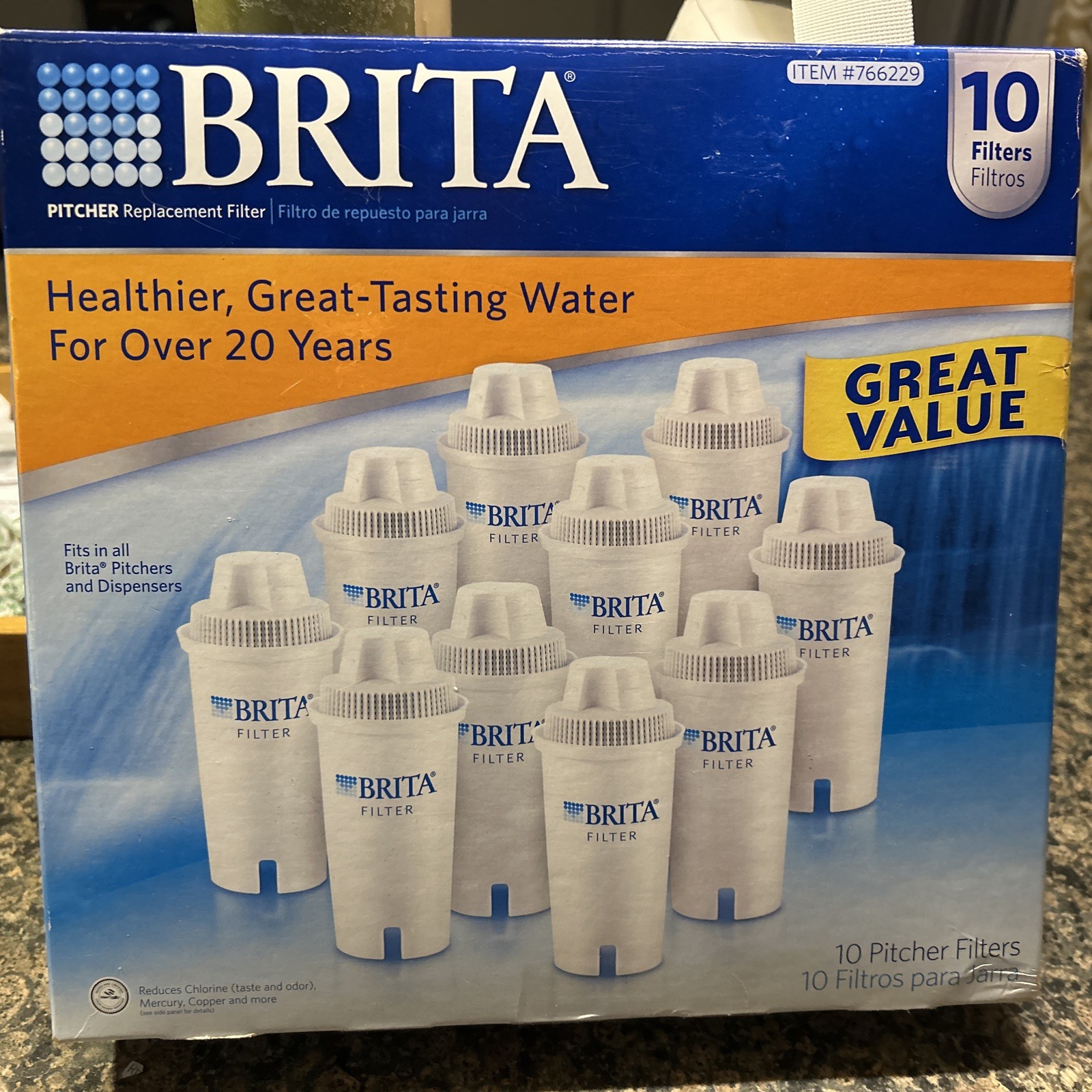 Brita Water Filter Pitcher Box of 10 Replacement Filters BRAND NEW