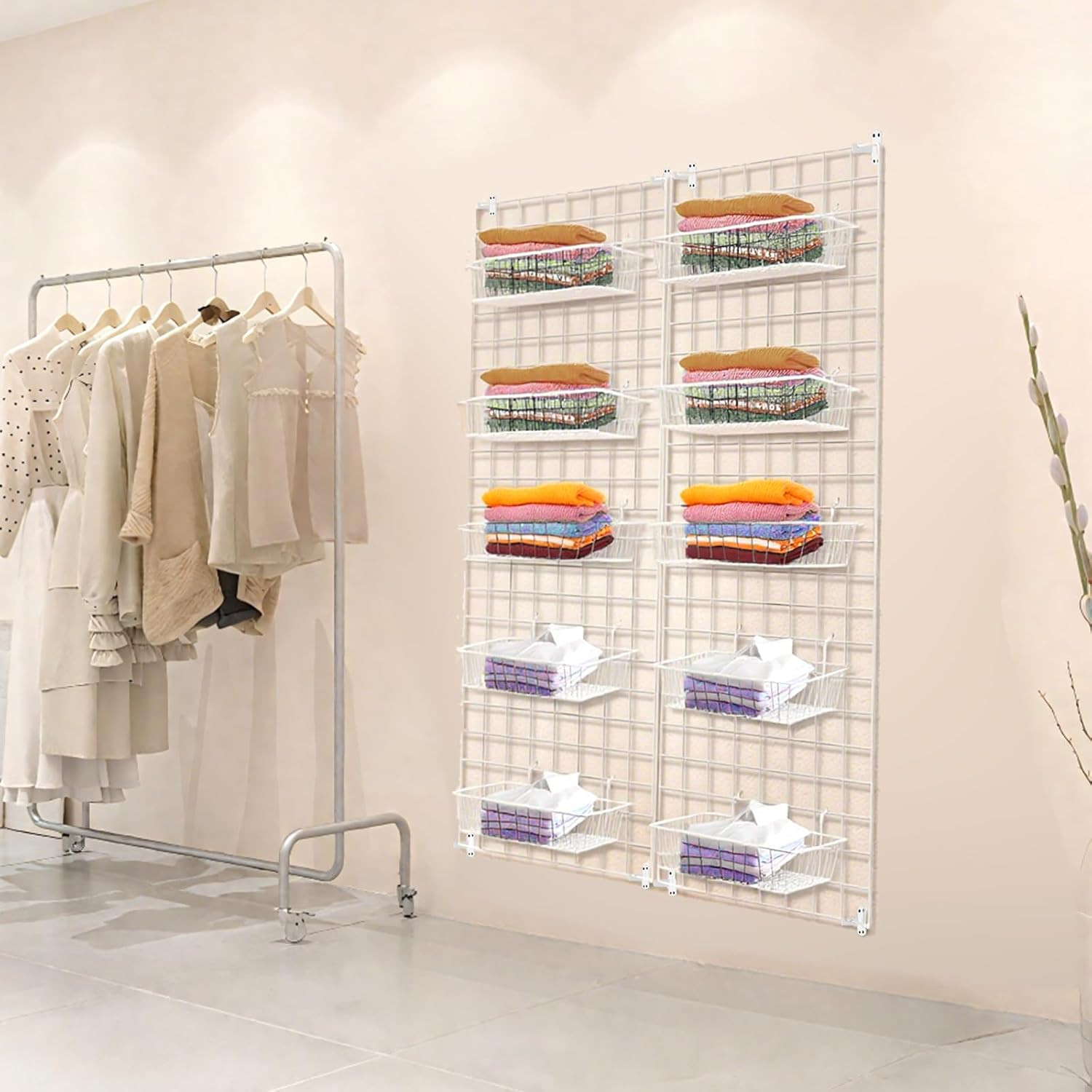 Heavy Duty Gridwall Panels 2' x 4' - Pack of 3, White, Portable Display Solution