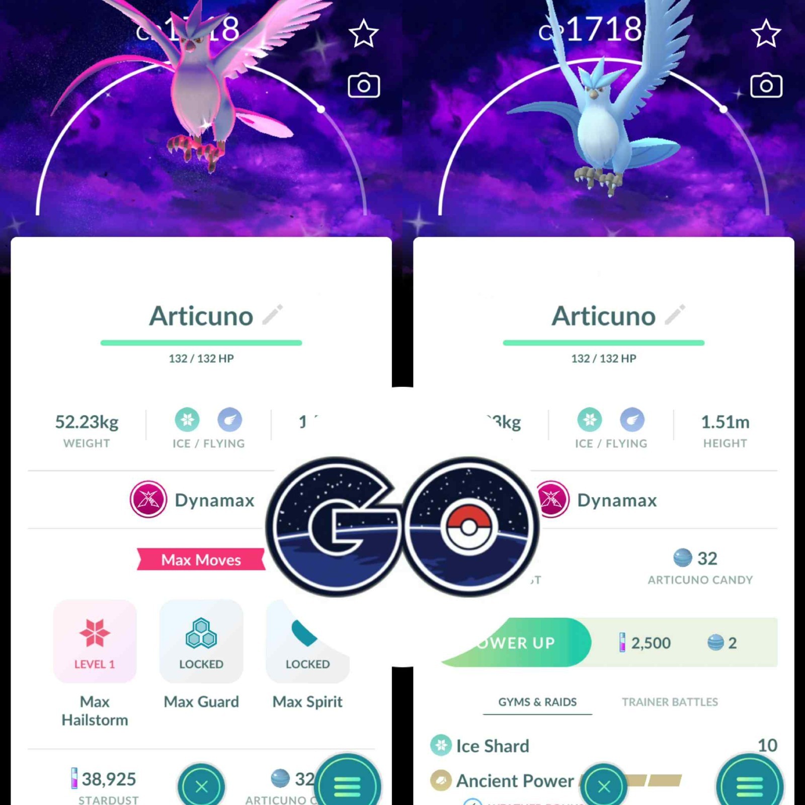 Pokémon Go - Shiny Dynamax Articuno Background Dark Skies - Mini PTC or TRADE