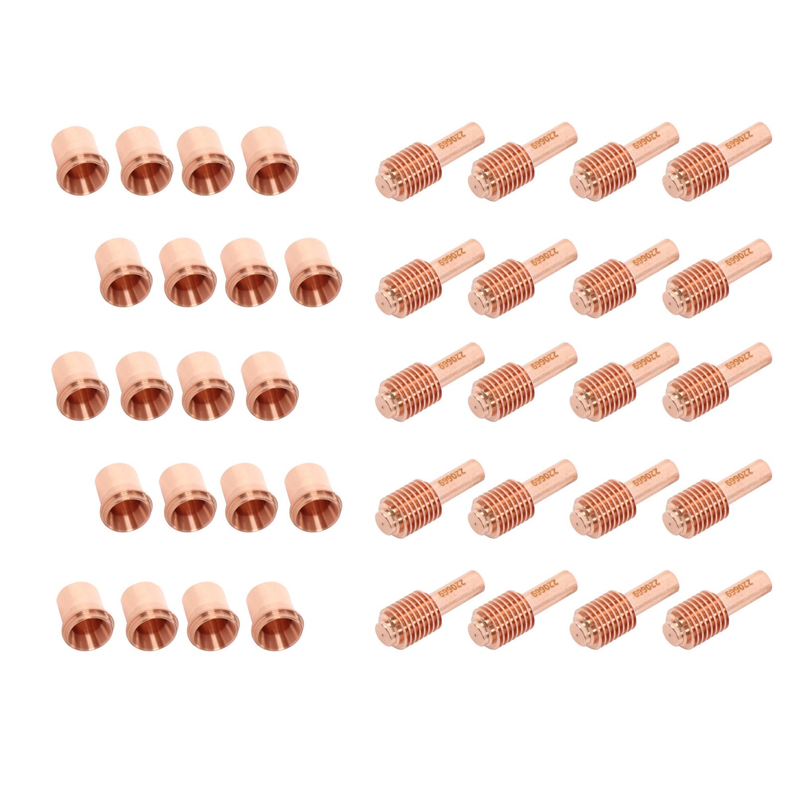 Plasma Cutting Torch Consumables 20Pcs 220671 Nozzle 20Pcs 220669 Electrode Tips
