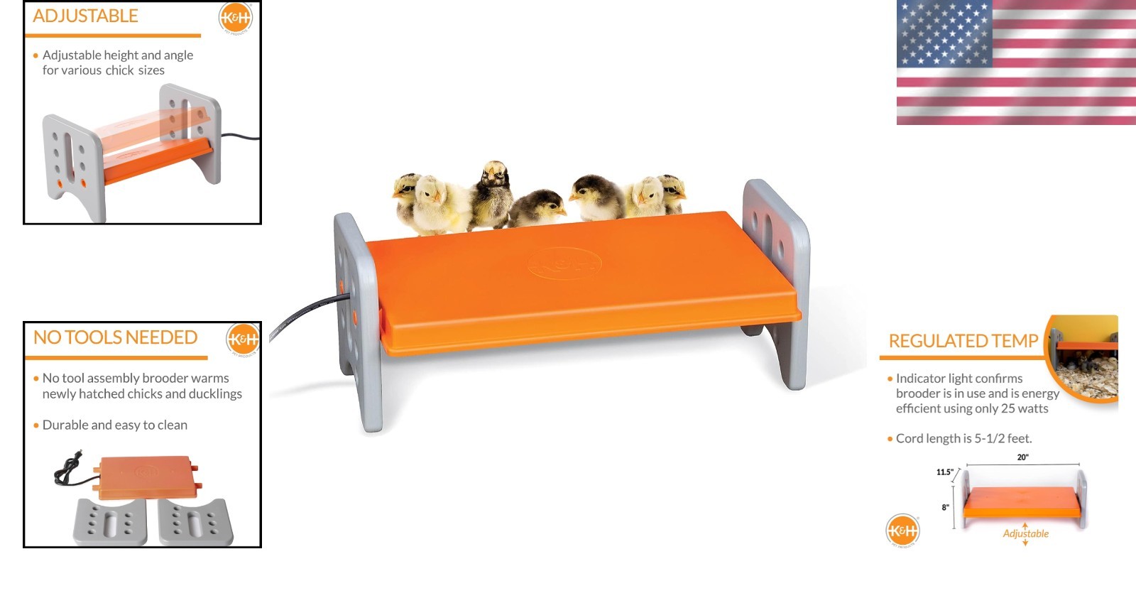 Effortless Assembly Chicken Brooder Heater: Adjustable for 30 Chicks - 40 Watts