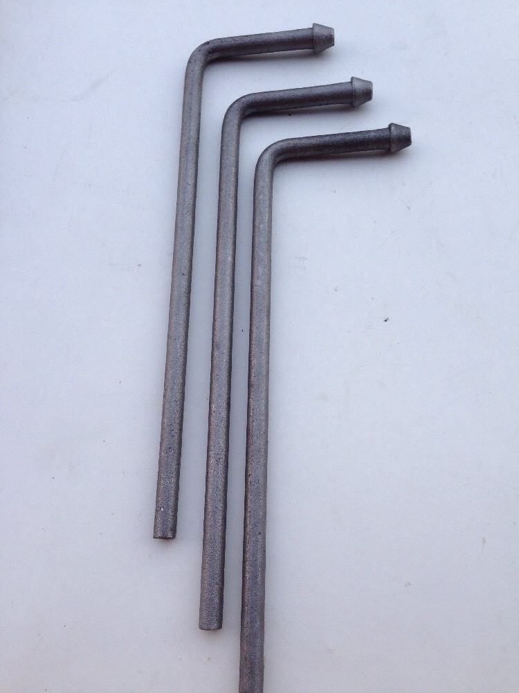 Headed 3/8" x 10" Exhaust Hanger  90° Rod - 3 Pcs