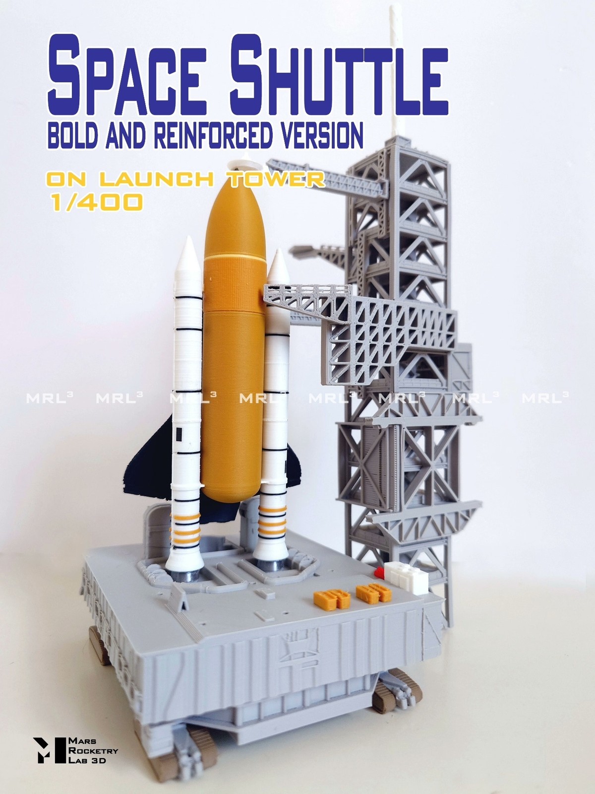 1/400 Upgraded Ver Space Shuttle BOLD AND REINFORCED VERSIoN on Launch Tower NEW