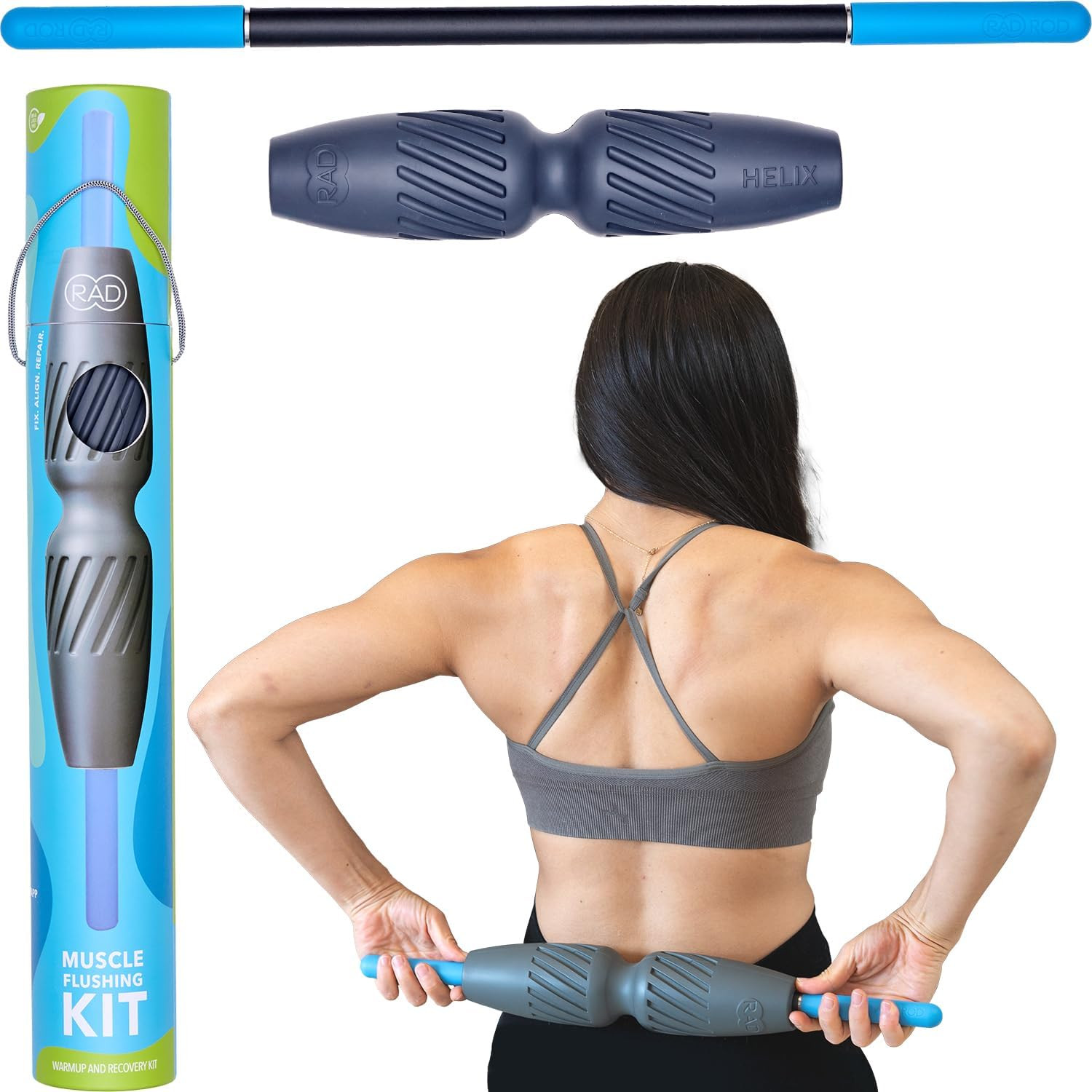 2-In-1 Muscle Flushing Kit – Includes Exercise Foam Roller & Massage Roller Stic
