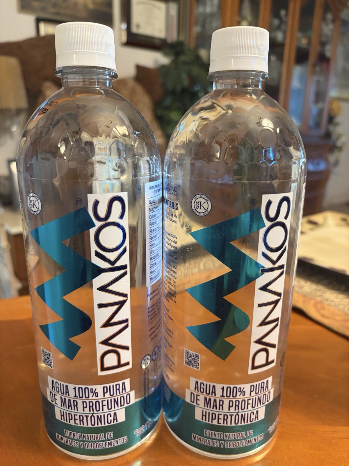 Lot Of 2 Bottles of 1 Lt. SEA WATER Agua De Mar Pure Marine Tot=2 Lt.Exp Feb2027