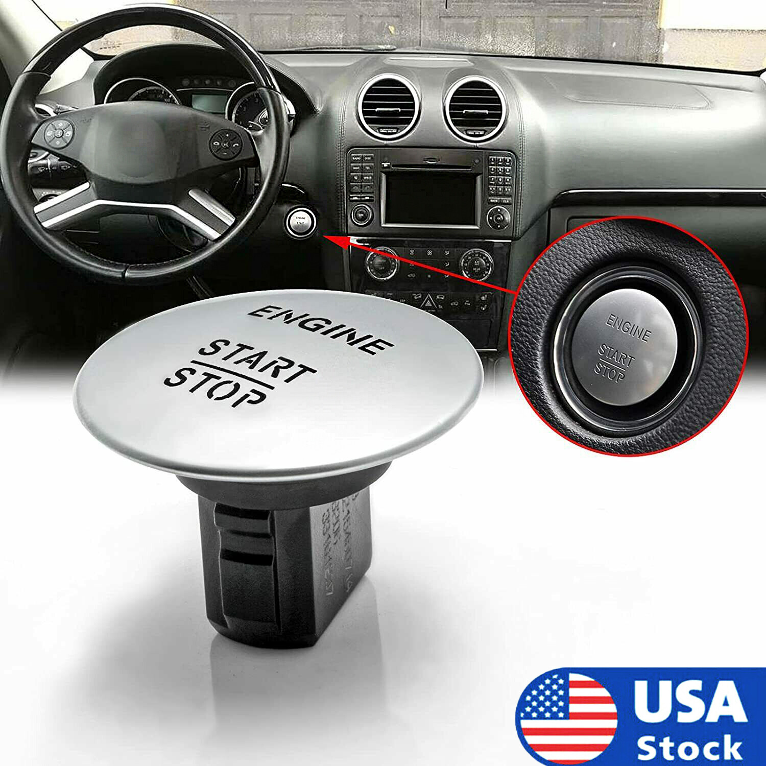 NEW For Mercedes-Benz To Start Button Keyless Go Engine Start Stop Push Button