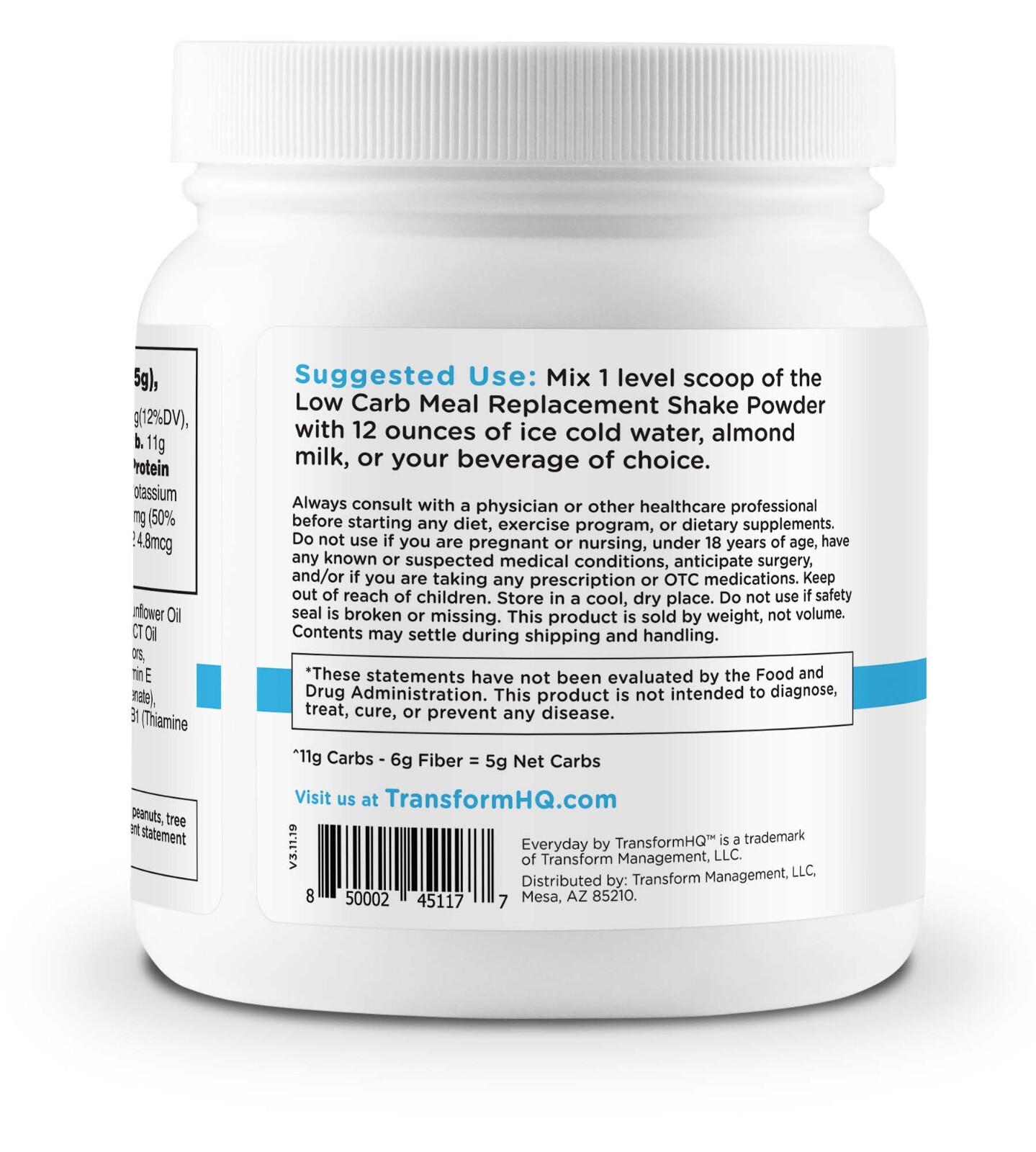 TransformHQ Meal Replacement Shake Powder 7 Servings (Chocolate)