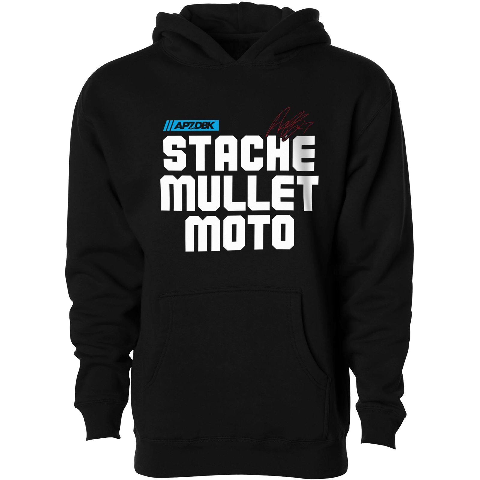 DBK Stache Mullet Moto Youth Hoodie - Black - Youth XL YHAP-STACHEMULL-XL