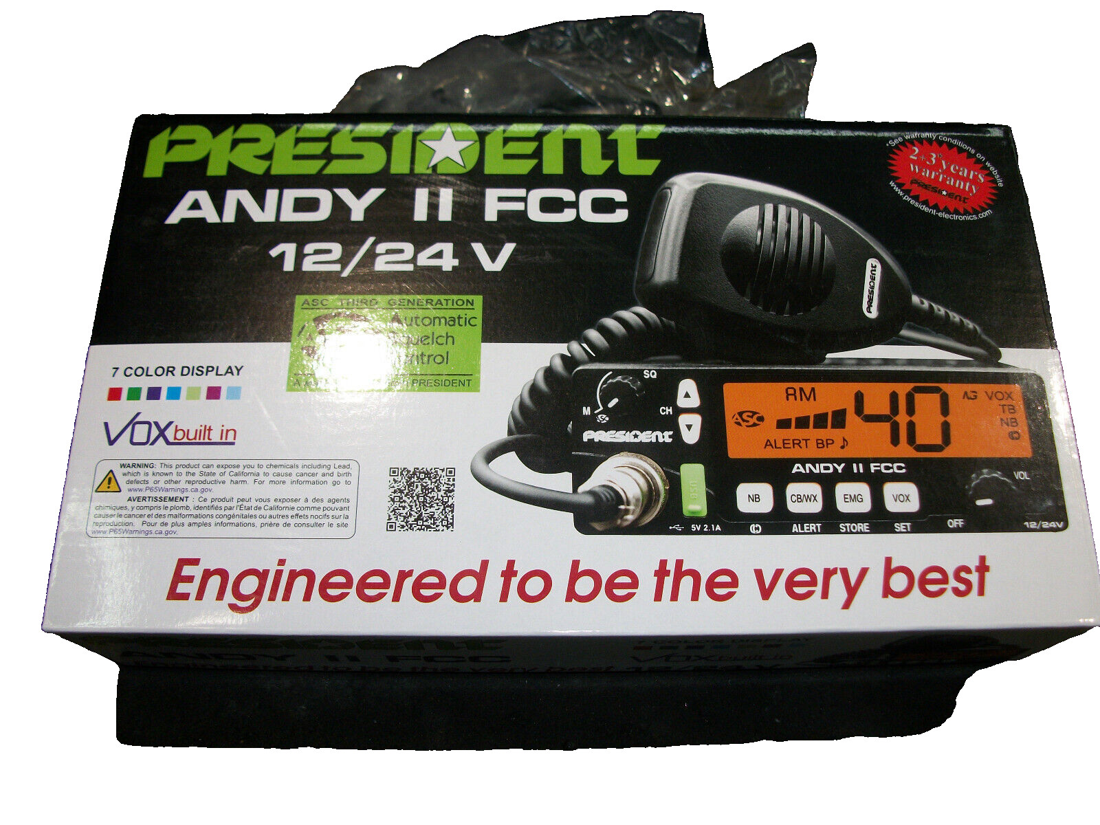 PRESIDENT THOMAS & ANDY II FCC  SUPER MOD  POWER 4 WIRES( radio not included )