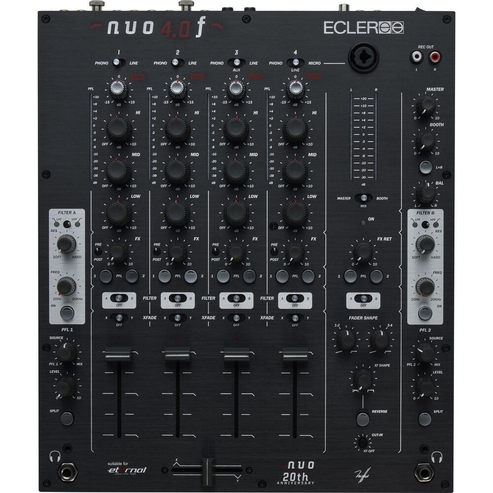Ecler NUO4.0F Professional 4-Channel DJ Mixer (Black)