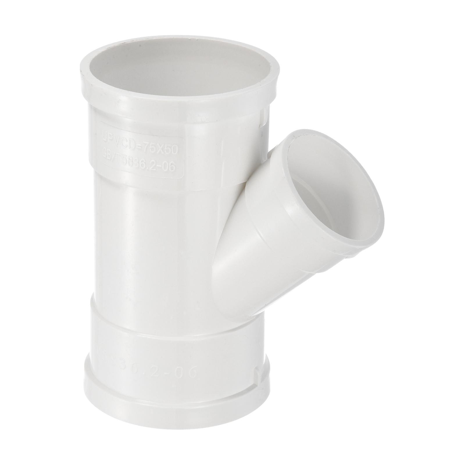 3" to 2" Y-Shape Duct Hose Connector for Drain Tube, Drip Systems, White