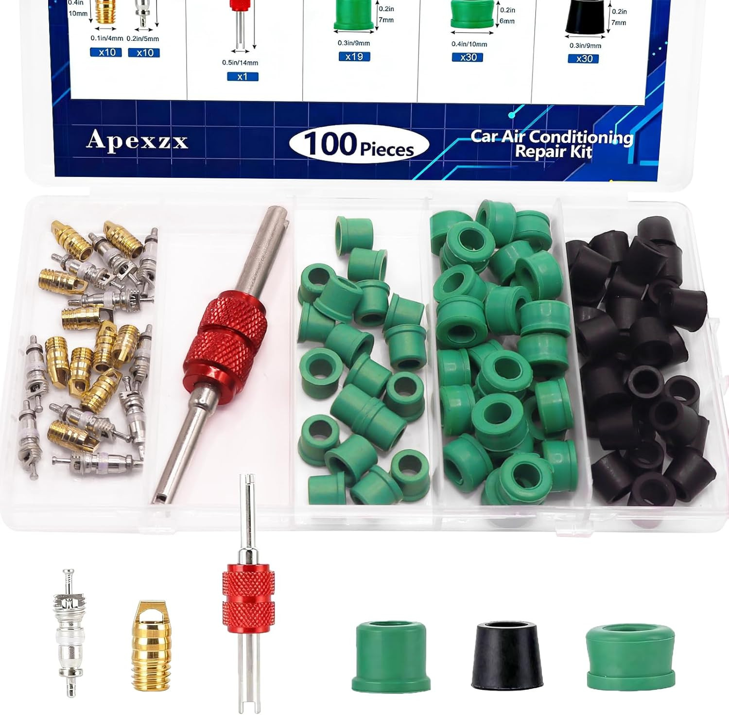 100Pcs HVAC Hose Gasket Air Condition Repair Kit Repair Tool,Hvac Hose Seals,10P