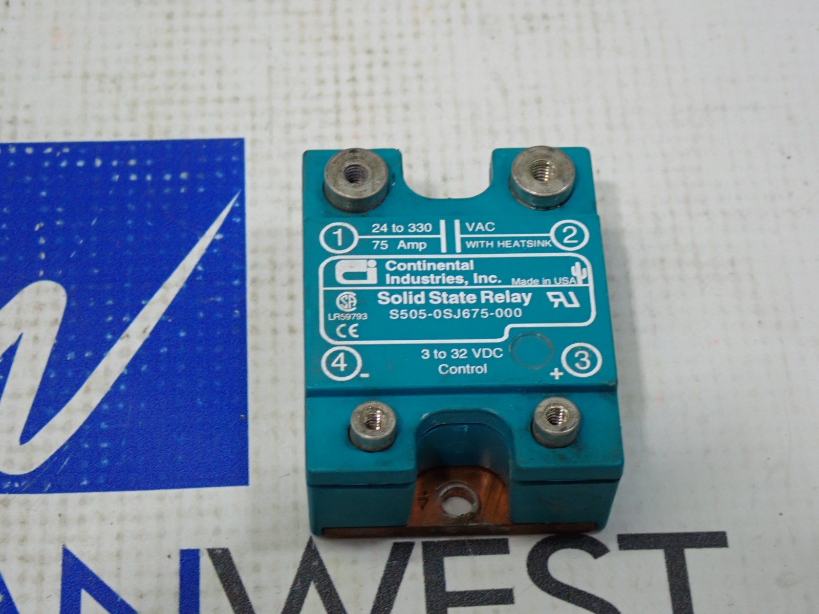 Continental Industries S505-0SJ675-000 Solid State relay 75Amp 3-32VDC